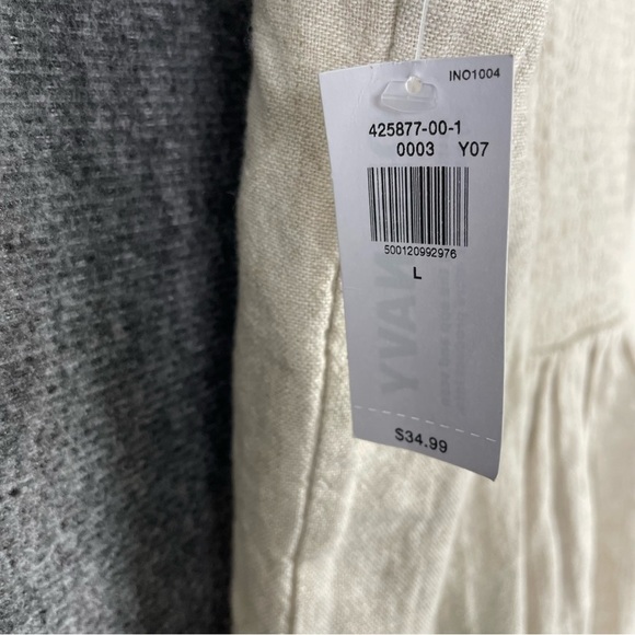 NWT Old Navy Linen Blend Dress Smocked Boho Square Neck Sheath Mini Large - Picture 5 of 11